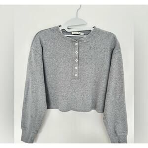 Aritzia Wilfred Free ribbed crop sweater, size XS, fits XS/S